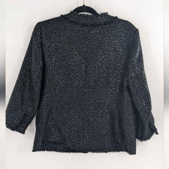 Chicos black silver shimmery blazer Size 2 - Picture 2 of 6
